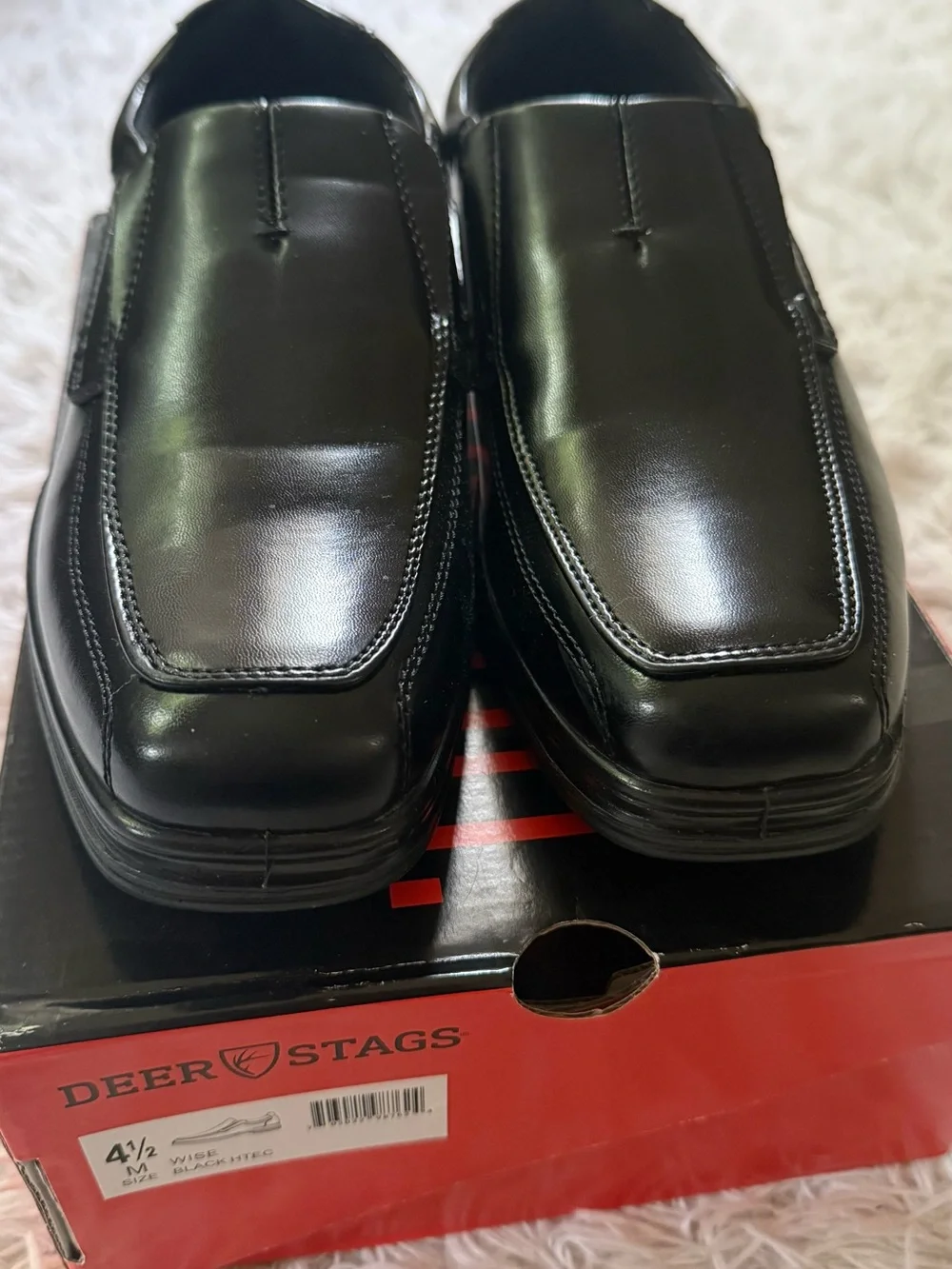 Deer Stags Boys Dress Shoes Black 